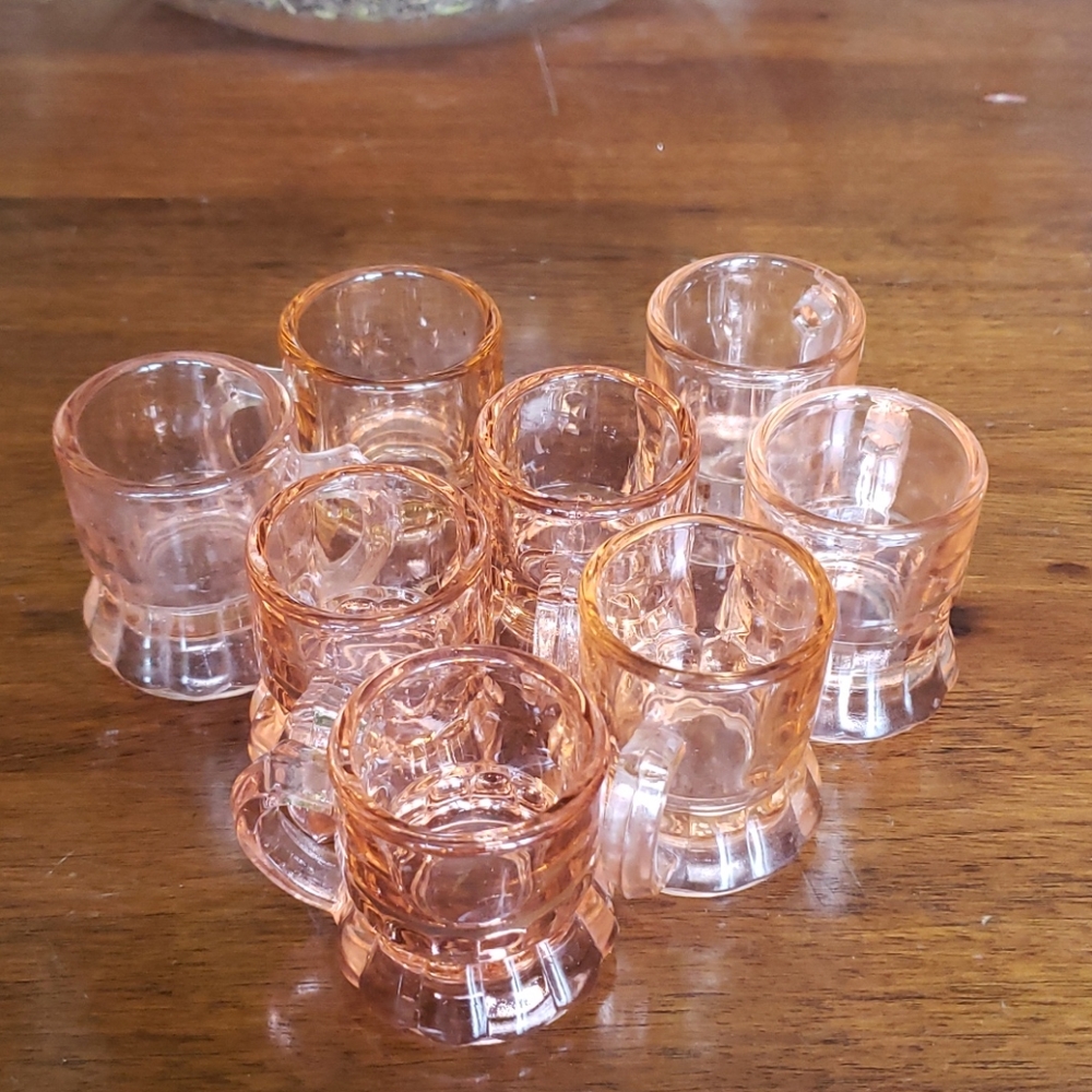 Depression glass shot glasses